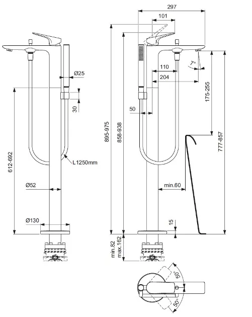 Ideal Standard - La Dolce Vita - Kádtöltő csaptelep - BD673AA – 2. kép
