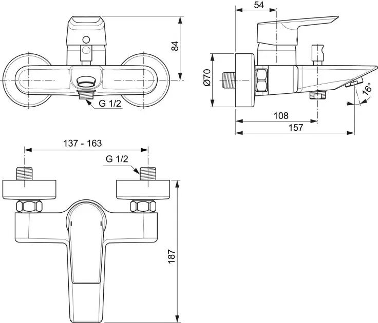 Ideal Standard - Tesi - Kádtöltő csaptelep - A6583AA – 2. kép