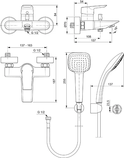 Ideal Standard - Tesi - Kádtöltő csaptelep - A6584AA – 2. kép