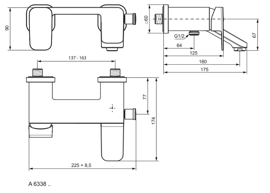 Ideal Standard - Tonic II - Kádtöltő csaptelep - A6338AA – 2. kép