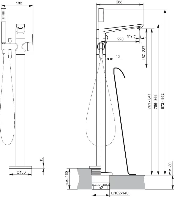 Ideal Standard - Tonic II - Kádtöltő csaptelep - A6347AA – 2. kép