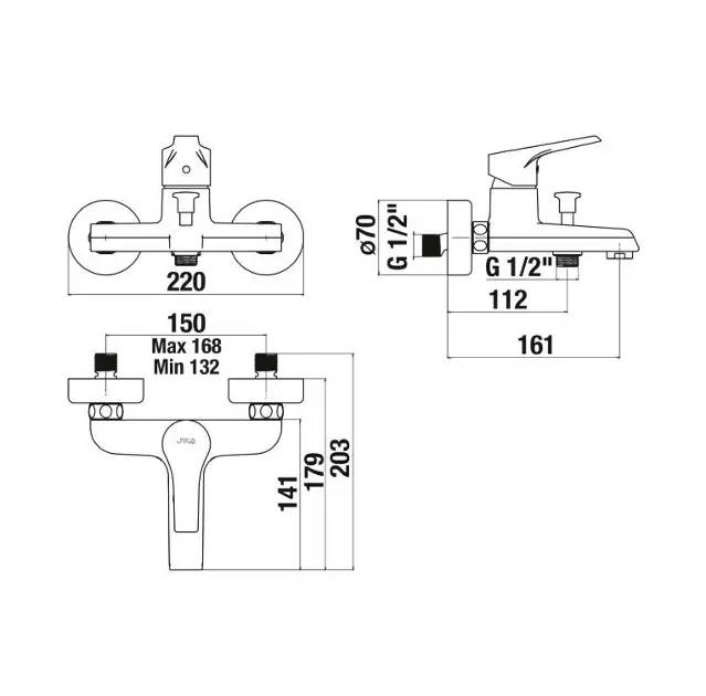 Jika - Cube - Kádtöltő csaptelep - H3211W70044001 – 2. kép