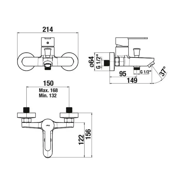 Jika - Lyra Smart - Kádtöltő csaptelep - H3211Z70044001 – 2. kép