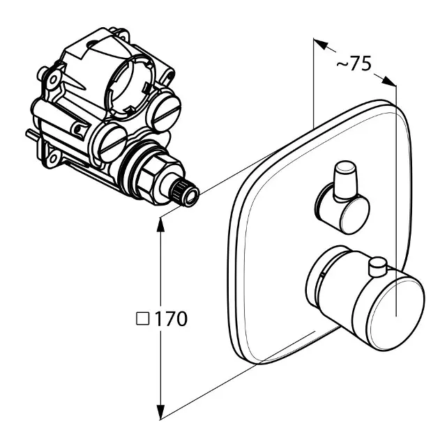 Kludi - Amba - Kádtöltő csaptelep - 538300575 – 2. kép
