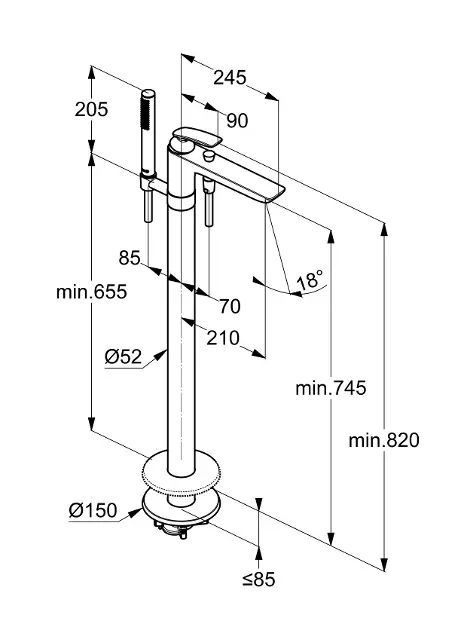 Kludi - Balance - Kádtöltő csaptelep - 525900575 – 2. kép