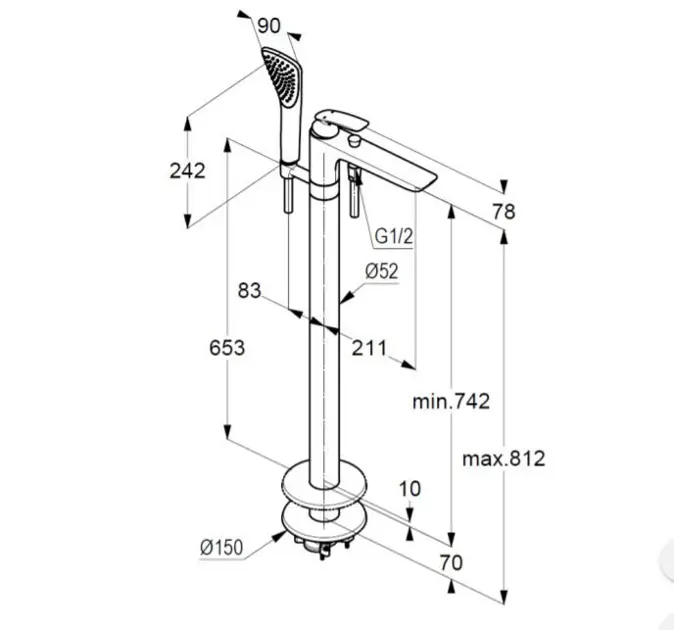 Kludi - Balance - Kádtöltő csaptelep - 525908775 – 2. kép