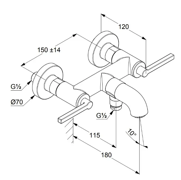 Kludi - Nova Fonte - Kádtöltő csaptelep - 205403915 – 2. kép