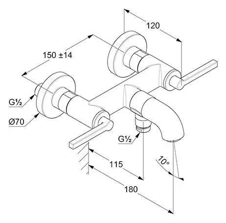 Kludi - Nova Fonte - Kádtöltő csaptelep - 20540N215 – 2. kép