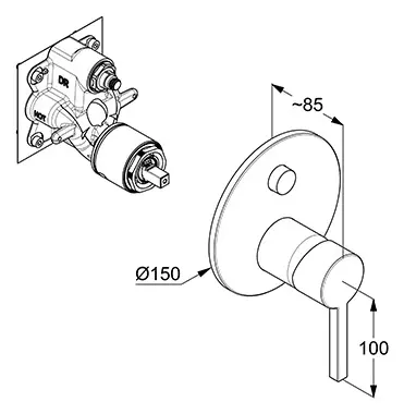 Kludi - Nova Fonte - Kádtöltő csaptelep - 20759N015 – 2. kép