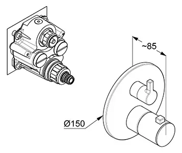 Kludi - Nova Fonte - Kádtöltő csaptelep - 20810O415 – 2. kép