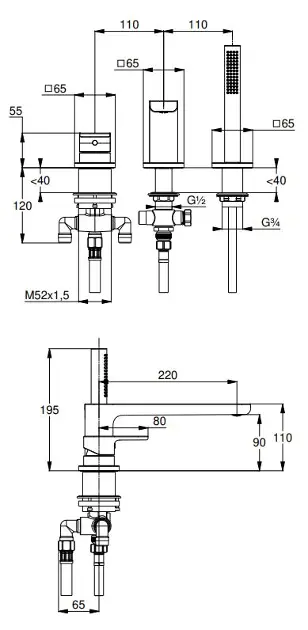Kludi - Renon - Kádtöltő csaptelep - 424483975 – 2. kép