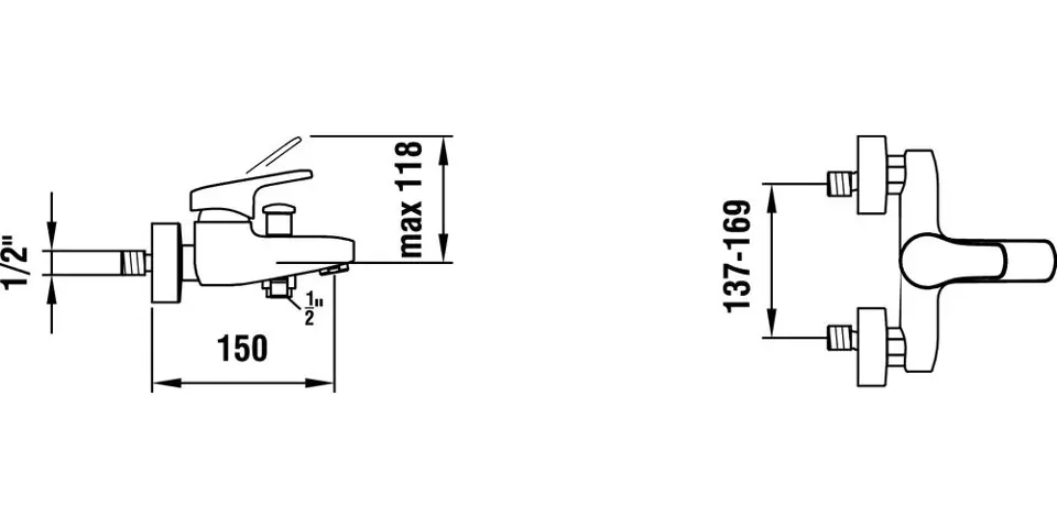 Laufen - Citypro - Kádtöltő csaptelep - HF500962100600 – 2. kép
