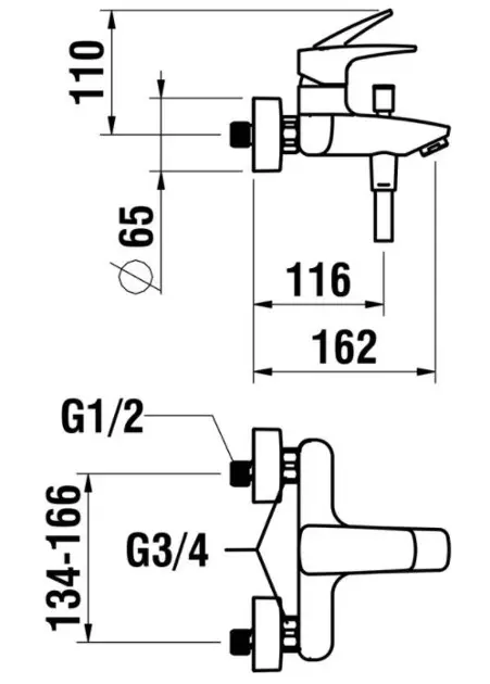 Laufen - Laurin - Kádtöltő csaptelep - HF500760428600 – 2. kép