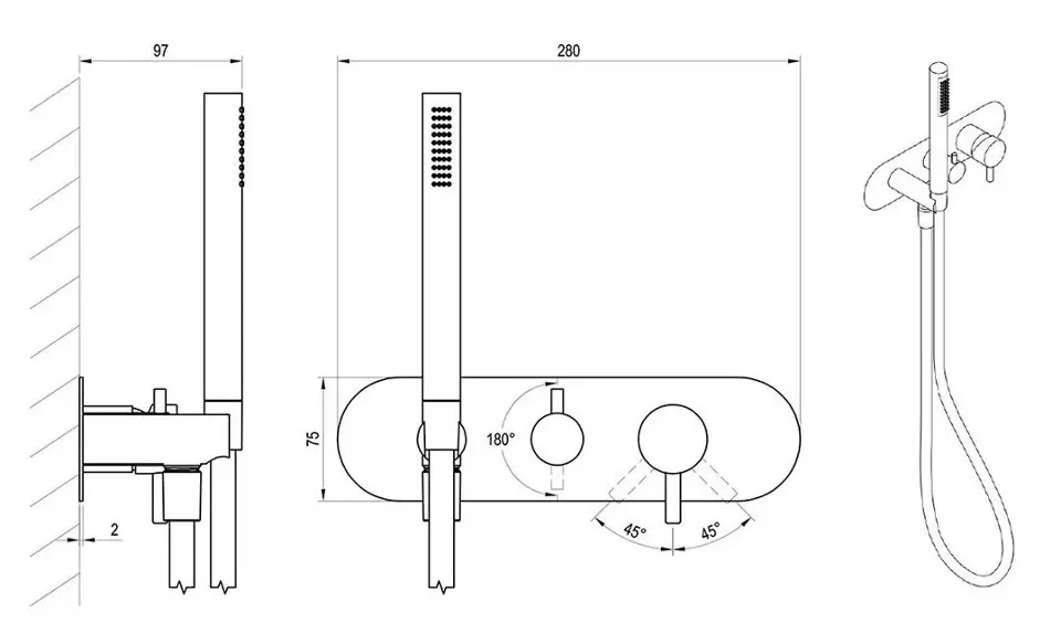 Ravak - Espirit - Kádtöltő csaptelep - X070202 – 2. kép
