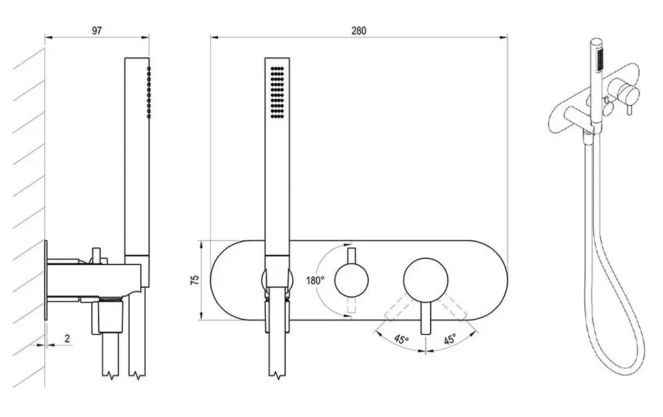 Ravak - Espirit - Kádtöltő csaptelep - X070361 – 2. kép