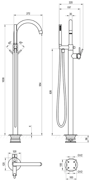 Ravak - Espirit - Kádtöltő csaptelep - X070501 – 2. kép