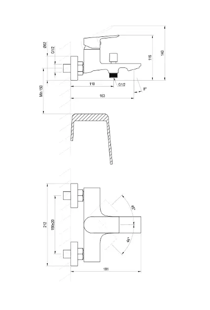 Ravak - Plan - Kádtöltő csaptelep - X070654 – 2. kép