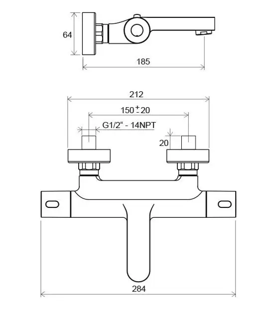 Ravak - Termo - Kádtöltő csaptelep - X070097 – 2. kép