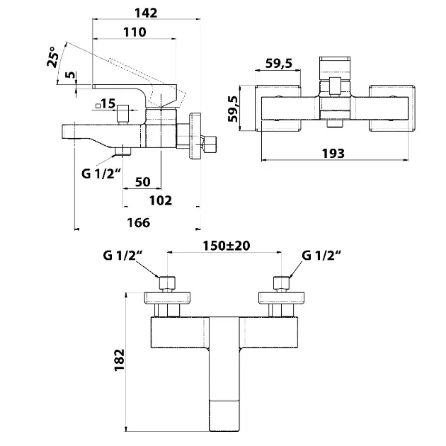 Sapho - Forata - Kádtöltő csaptelep - FT010/15 – 2. kép