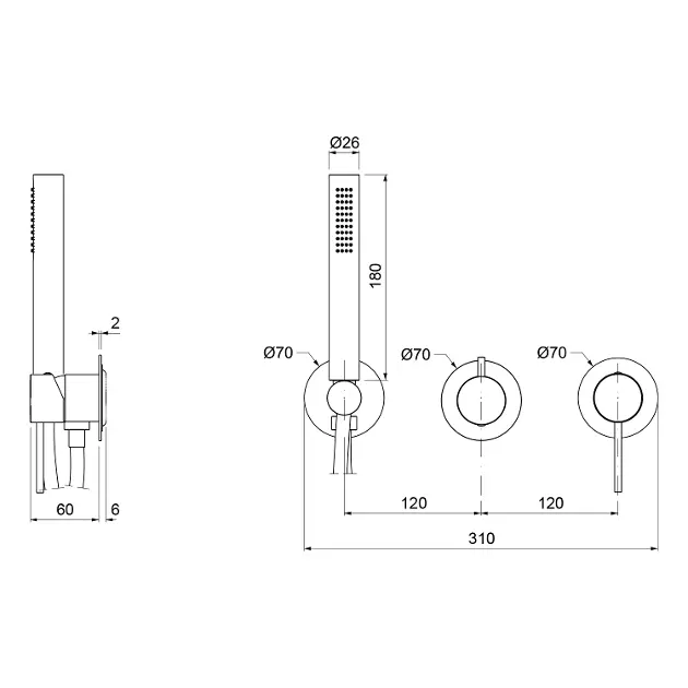 Sapho - Ultramix - Kádtöltő csaptelep - UT045BG – 2. kép