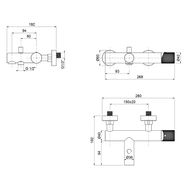 Sapho - Ultratap - Kádtöltő csaptelep - UT010TBC – 2. kép