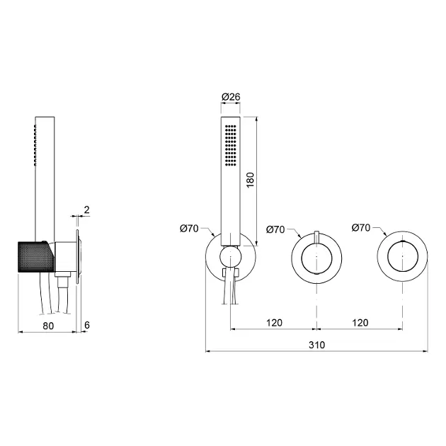 Sapho - Ultratap - Kádtöltő csaptelep - UT045TB – 2. kép