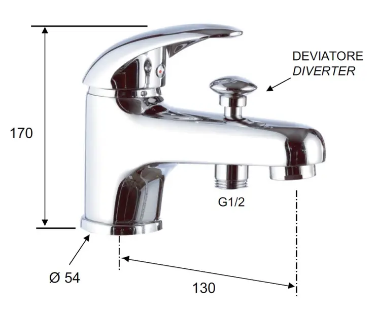 Aqualine - Kasiopea - Mosdó csaptelep - 1107-04 – 2. kép