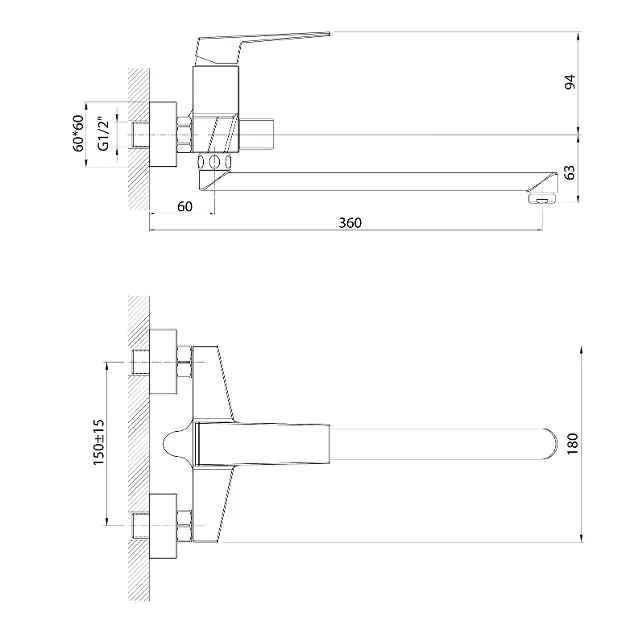 Aqualine - Ritmo - Mosdó csaptelep - RT015 – 2. kép