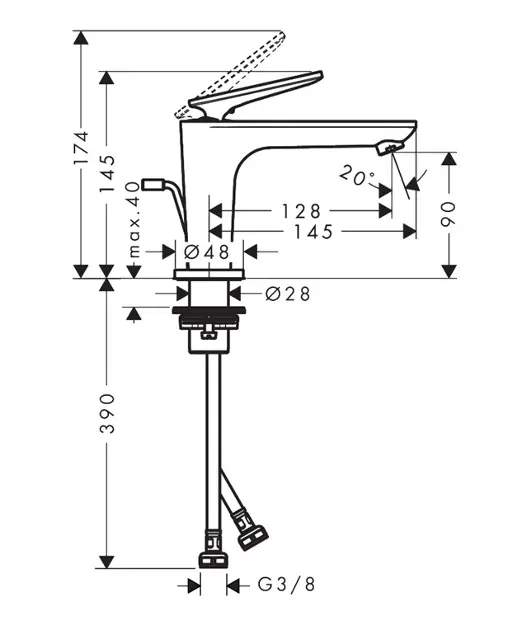 Axor - Citterio C - Mosdó csaptelep - 49010000 – 2. kép