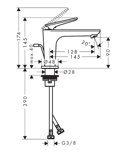Axor - Citterio C - Mosdó csaptelep - 49011000 – 2. kép
