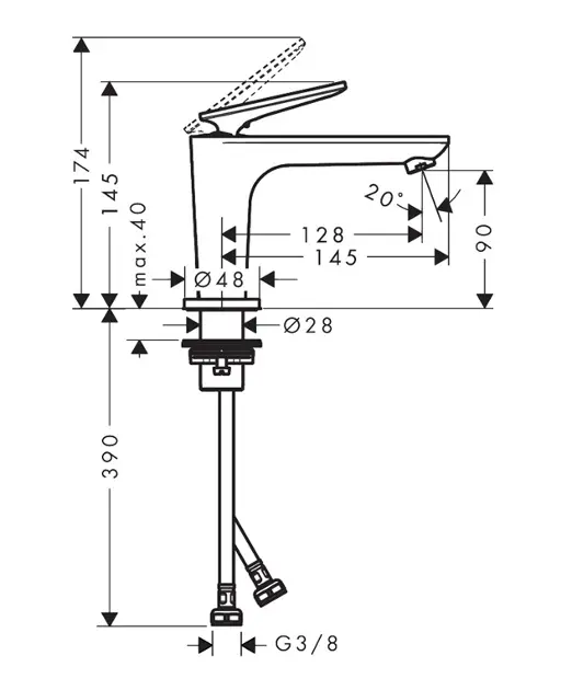 Axor - Citterio C - Mosdó csaptelep - 49020000 – 2. kép
