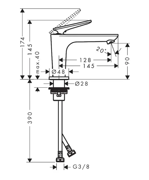 Axor - Citterio C - Mosdó csaptelep - 49021000 – 2. kép