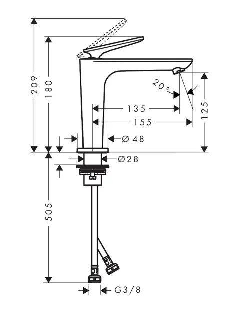 Axor - Citterio C - Mosdó csaptelep - 49040000 – 2. kép