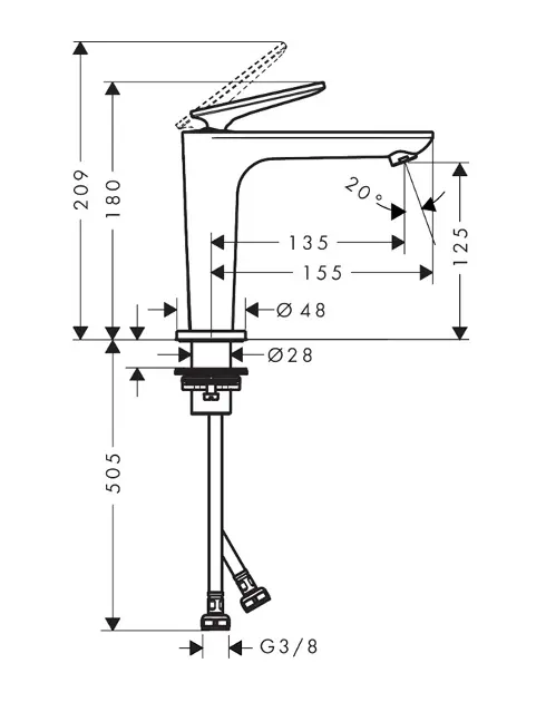Axor - Citterio C - Mosdó csaptelep - 49041000 – 2. kép