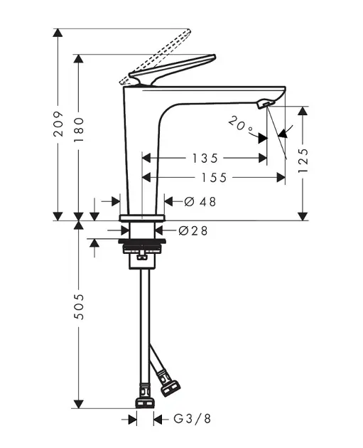 Axor - Citterio C - Mosdó csaptelep - 49041670 – 2. kép