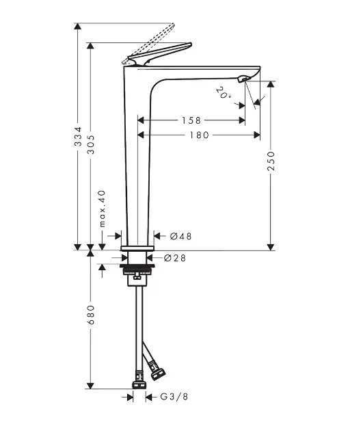 Axor - Citterio C - Mosdó csaptelep - 49051000 – 2. kép