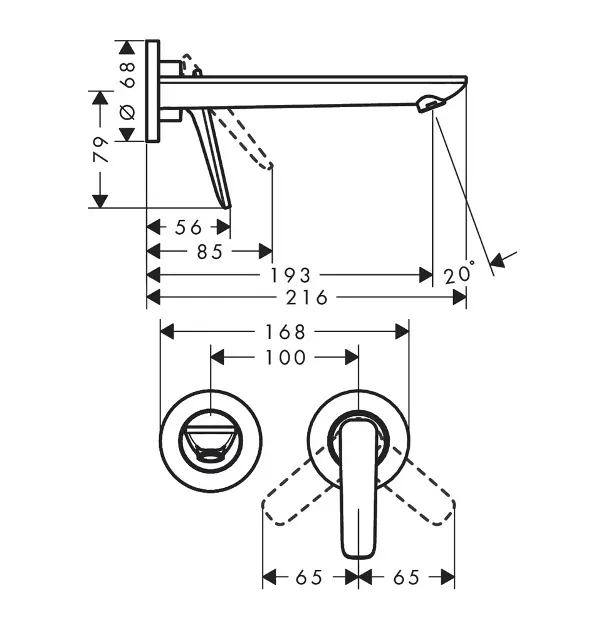 Axor - Citterio C - Mosdó csaptelep - 49110000 – 2. kép