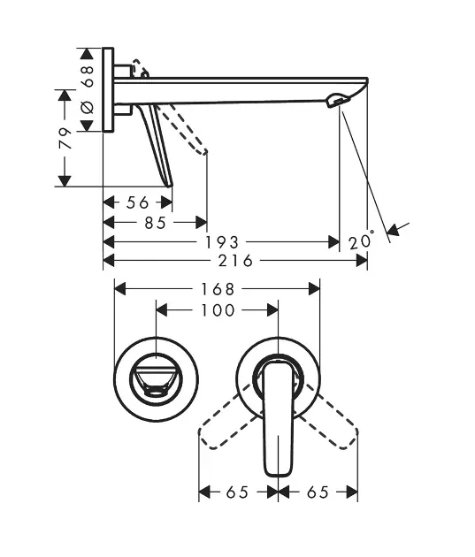 Axor - Citterio C - Mosdó csaptelep - 49110340 – 2. kép
