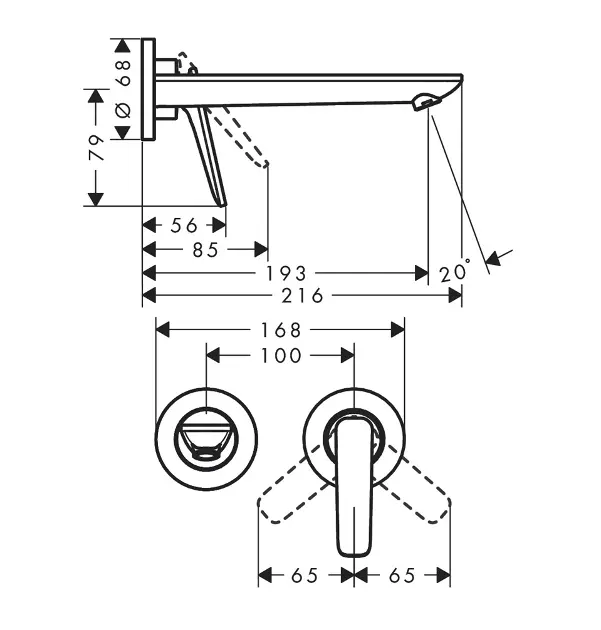 Axor - Citterio C - Mosdó csaptelep - 49111000 – 2. kép