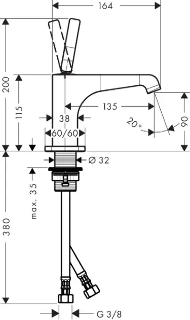Axor - Citterio E - Mosdó csaptelep - 36102000 – 2. kép