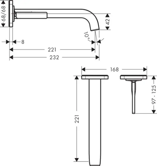 Axor - Citterio E - Mosdó csaptelep - 36106000 – 2. kép