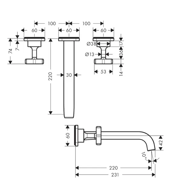 Axor - Citterio E - Mosdó csaptelep - 36107670 – 2. kép