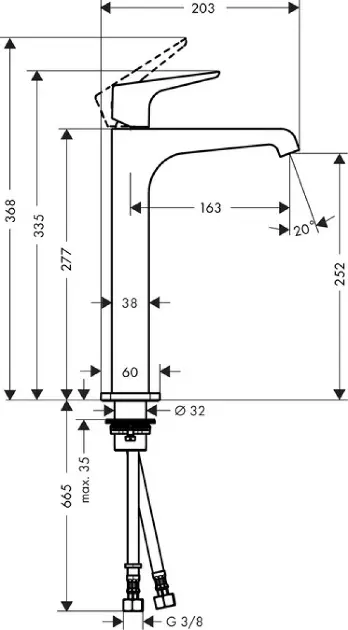 Axor - Citterio E - Mosdó csaptelep - 36113000 – 2. kép