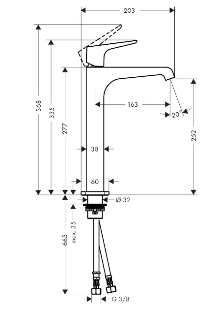Axor - Citterio E - Mosdó csaptelep - 36113670 – 2. kép