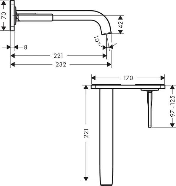 Axor - Citterio E - Mosdó csaptelep - 36114000 – 2. kép