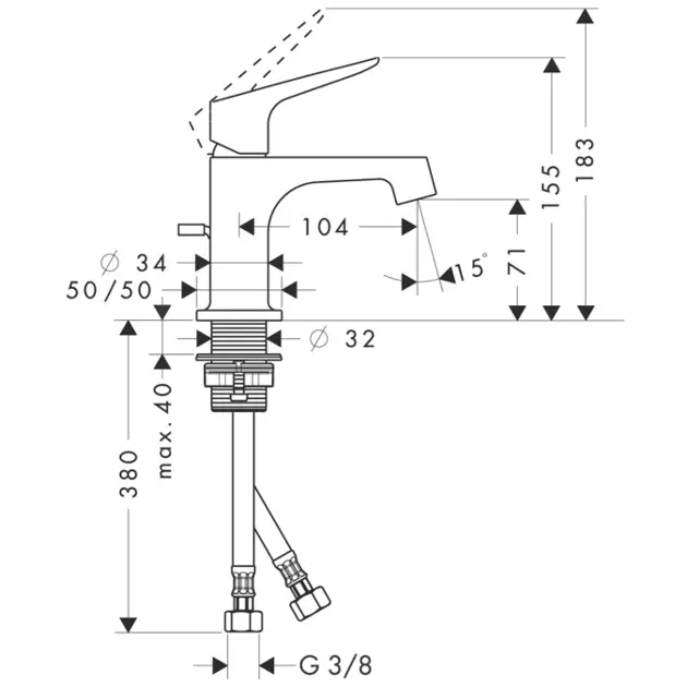 Axor - Citterio M - Mosdó csaptelep - 34016000 – 2. kép