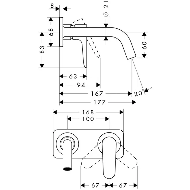 Axor - Citterio M - Mosdó csaptelep - 34112000 – 2. kép