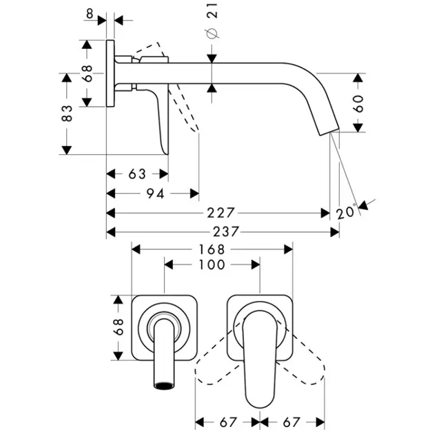 Axor - Citterio M - Mosdó csaptelep - 34116000 – 2. kép