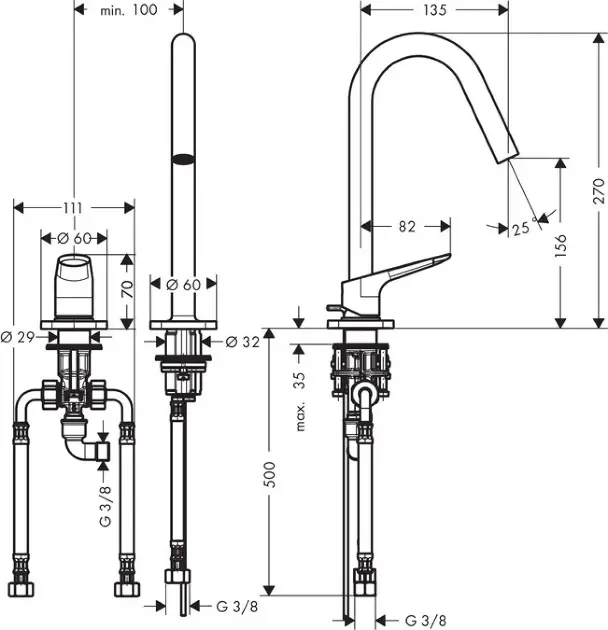 Axor - Citterio M - Mosdó csaptelep - 34132000 – 2. kép