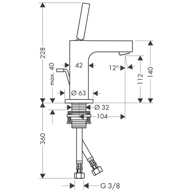 Axor - Citterio - Mosdó csaptelep - 39010000 – 2. kép
